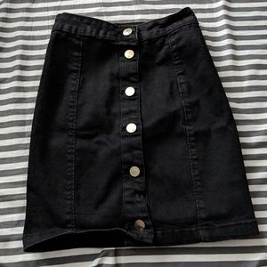 Black Button Up Skirt